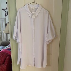 Nordstrom White Casual Button Down Shirt